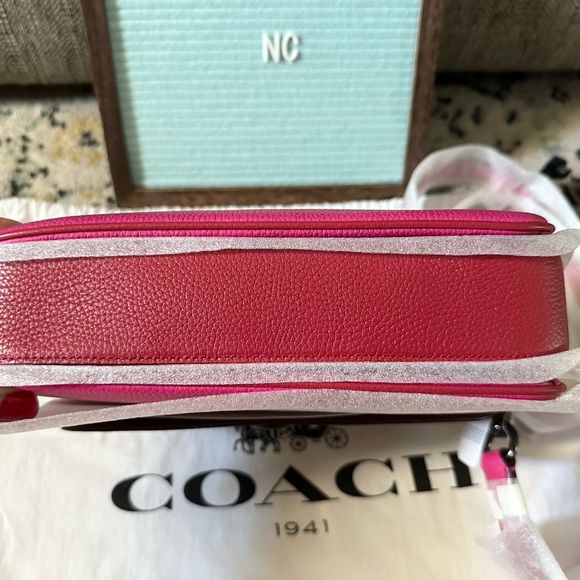 Coach Cassie Signature Block Tan/Pink/Red - Picture 4 of 11